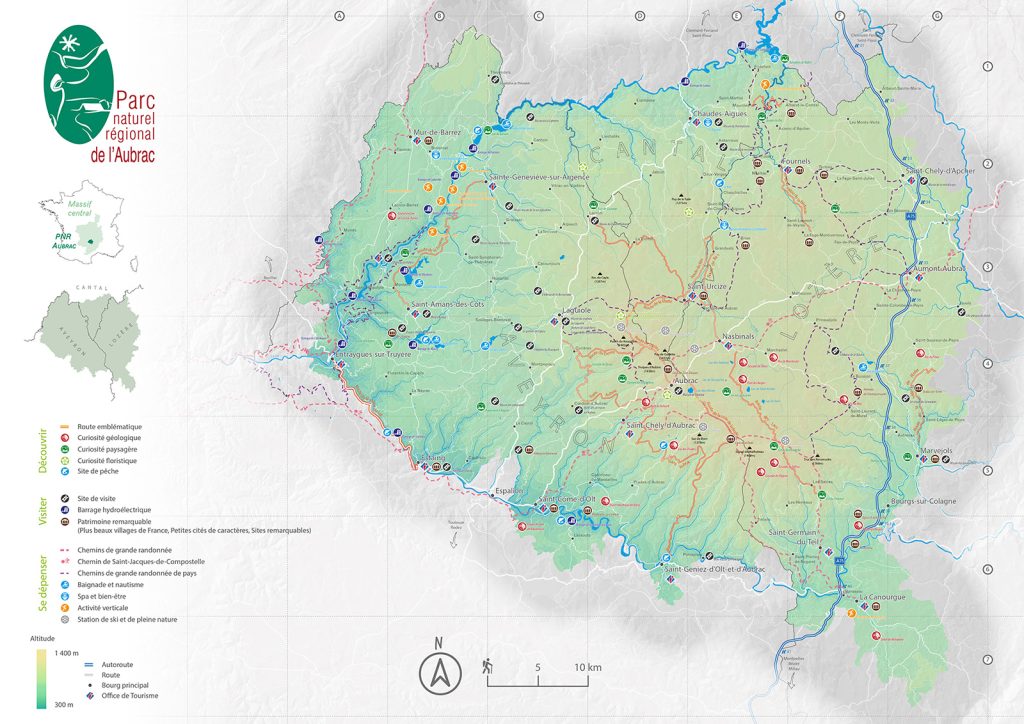 Mapa PNR Aubrac