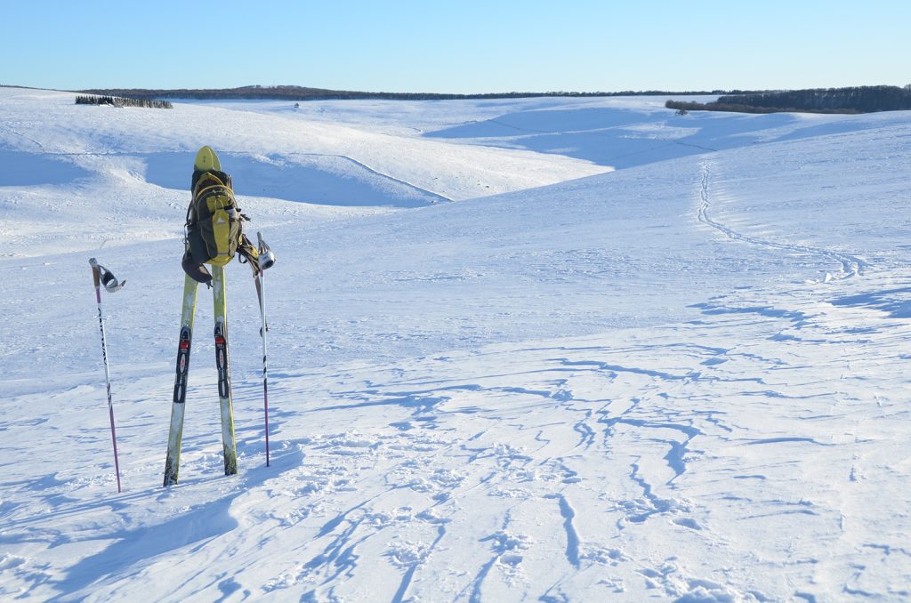 Snow skiing Aubrac