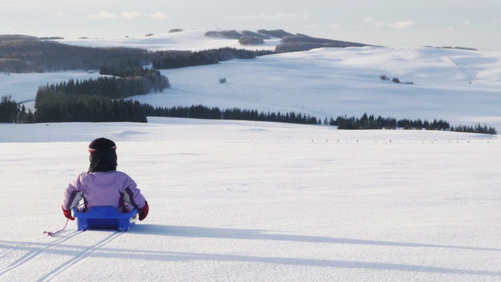 Aubrac snow sledding