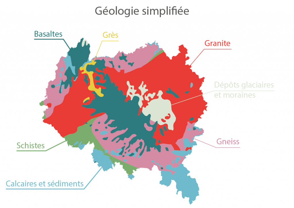 Carte géologie de l'Aubrac