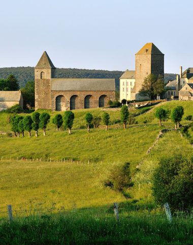 Gezicht op het dorp Aubrac