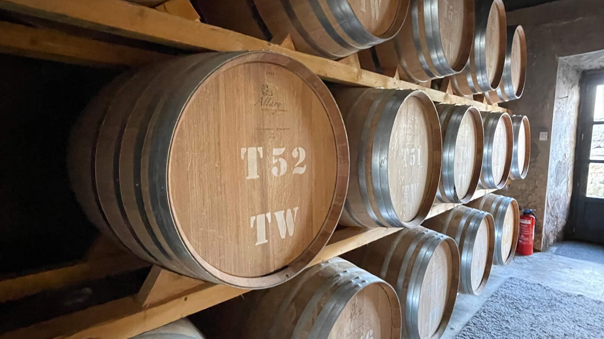 Twelve whiskey aging cellar