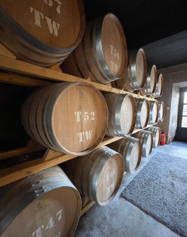 Twelve whiskey aging cellar